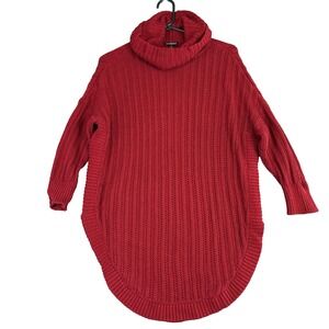 Express Women's S Red Cowl Neck Chunky‎ Knit  Sweater Cozy NWOT